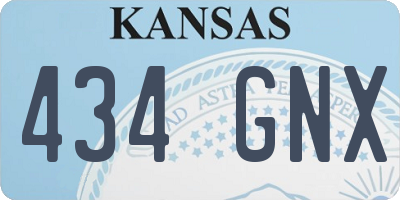 KS license plate 434GNX