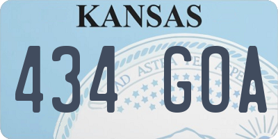 KS license plate 434GOA