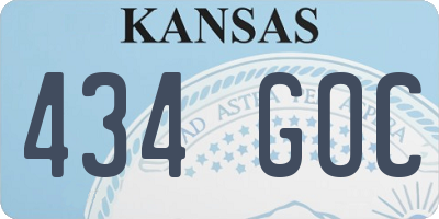 KS license plate 434GOC