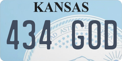 KS license plate 434GOD