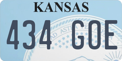 KS license plate 434GOE