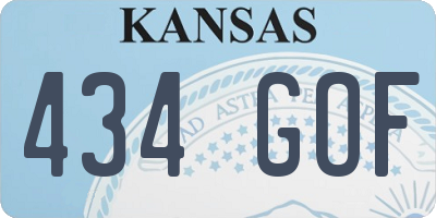 KS license plate 434GOF