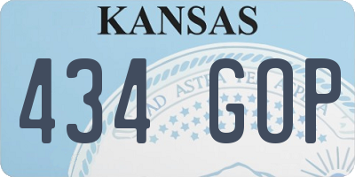 KS license plate 434GOP