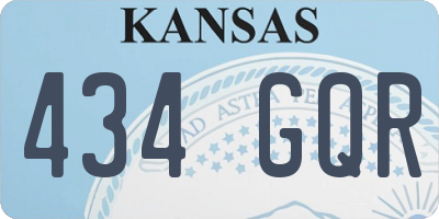 KS license plate 434GQR