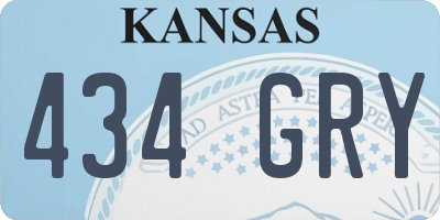 KS license plate 434GRY
