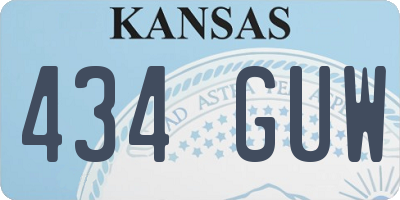 KS license plate 434GUW