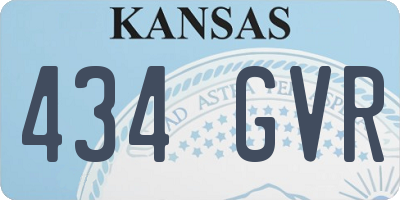 KS license plate 434GVR