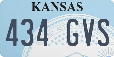 KS license plate 434GVS