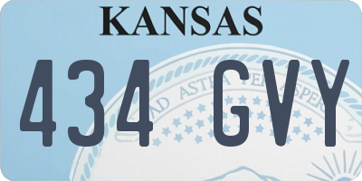 KS license plate 434GVY