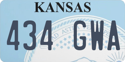 KS license plate 434GWA