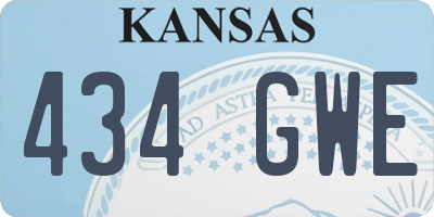 KS license plate 434GWE