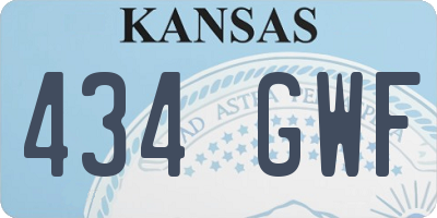 KS license plate 434GWF