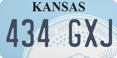 KS license plate 434GXJ