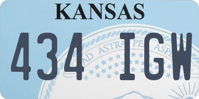 KS license plate 434IGW