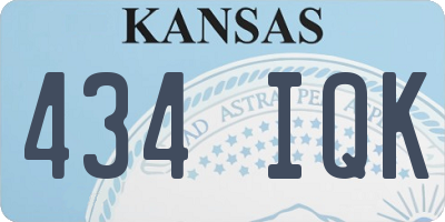 KS license plate 434IQK