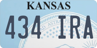 KS license plate 434IRA