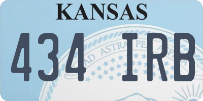 KS license plate 434IRB