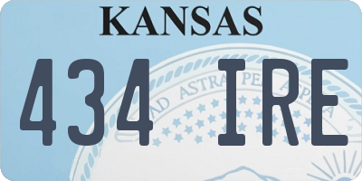 KS license plate 434IRE