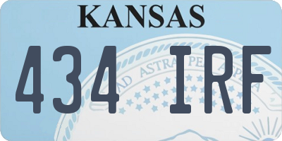 KS license plate 434IRF