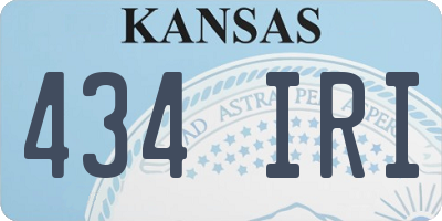 KS license plate 434IRI