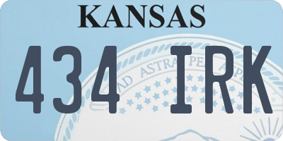 KS license plate 434IRK