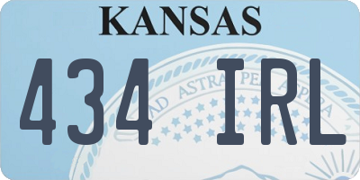 KS license plate 434IRL