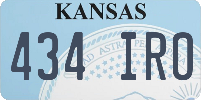 KS license plate 434IRO