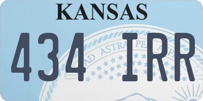 KS license plate 434IRR
