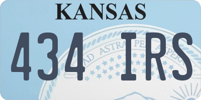 KS license plate 434IRS