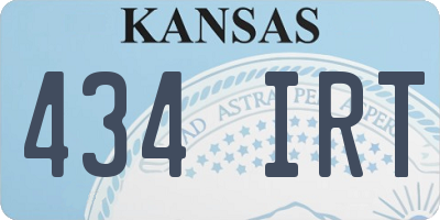 KS license plate 434IRT
