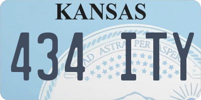 KS license plate 434ITY