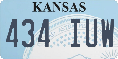 KS license plate 434IUW