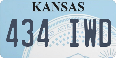 KS license plate 434IWD