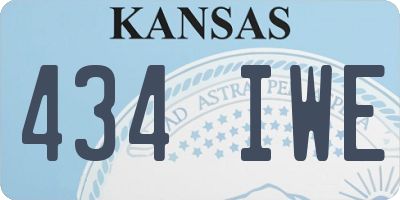 KS license plate 434IWE