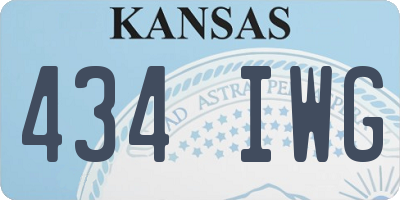 KS license plate 434IWG