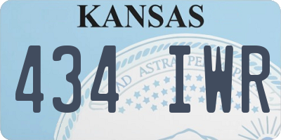 KS license plate 434IWR