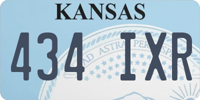 KS license plate 434IXR
