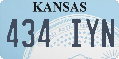 KS license plate 434IYN