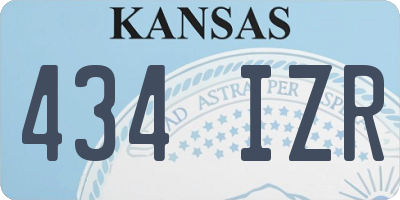 KS license plate 434IZR