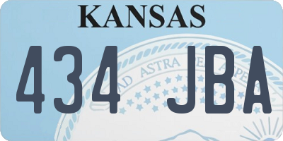 KS license plate 434JBA
