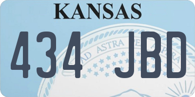 KS license plate 434JBD