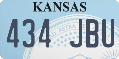 KS license plate 434JBU