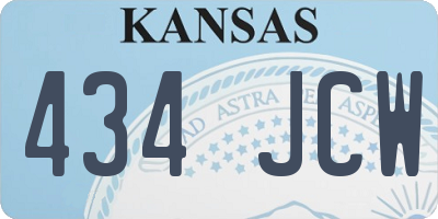 KS license plate 434JCW