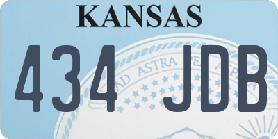 KS license plate 434JDB