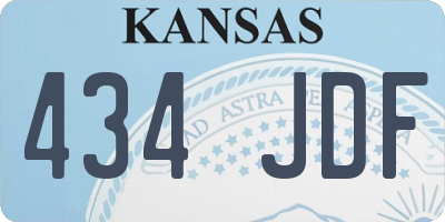 KS license plate 434JDF