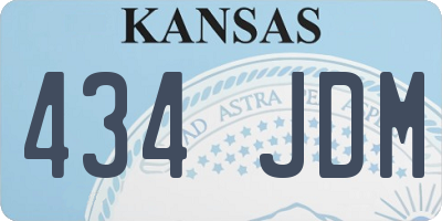 KS license plate 434JDM