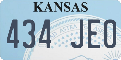 KS license plate 434JEO