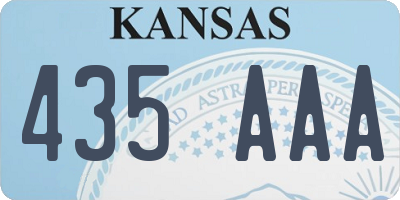 KS license plate 435AAA