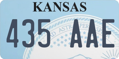 KS license plate 435AAE