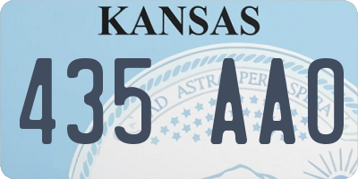 KS license plate 435AAO